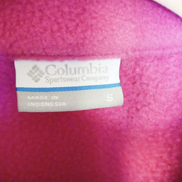 Columbia Fleece Jacket Small Fushia Pink Full Zip, Zip Pockets, Inside Pockets - Picture 3 of 8